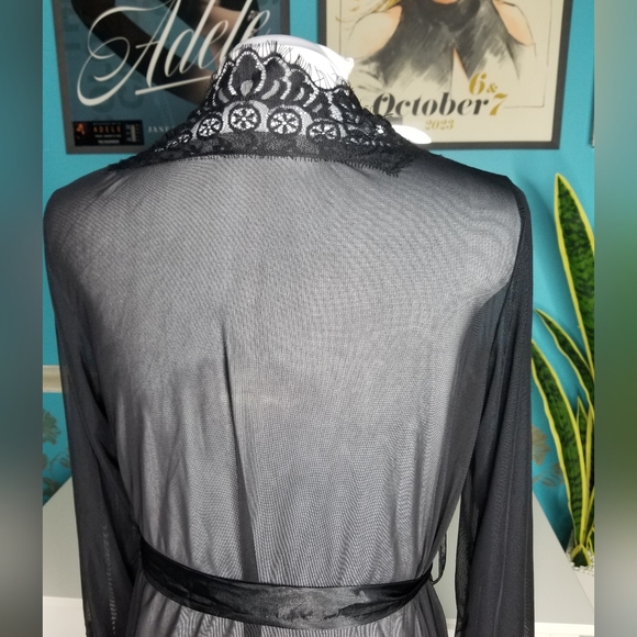 RS Love Sheer Lace Short Robe Black - Picture 6 of 13